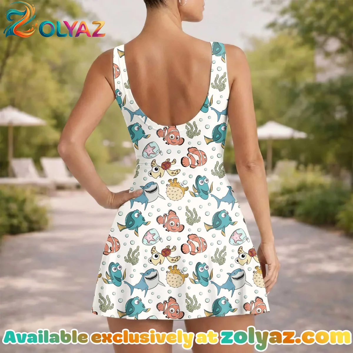 Girls Disney Finding Nemo Characters Athletic Dress - Tennis Dress Skirt, Family Matching Outfit Girls Disney Finding Nemo Characters Athletic Dress - Tennis Dress Skirt, Family Matching Outfit