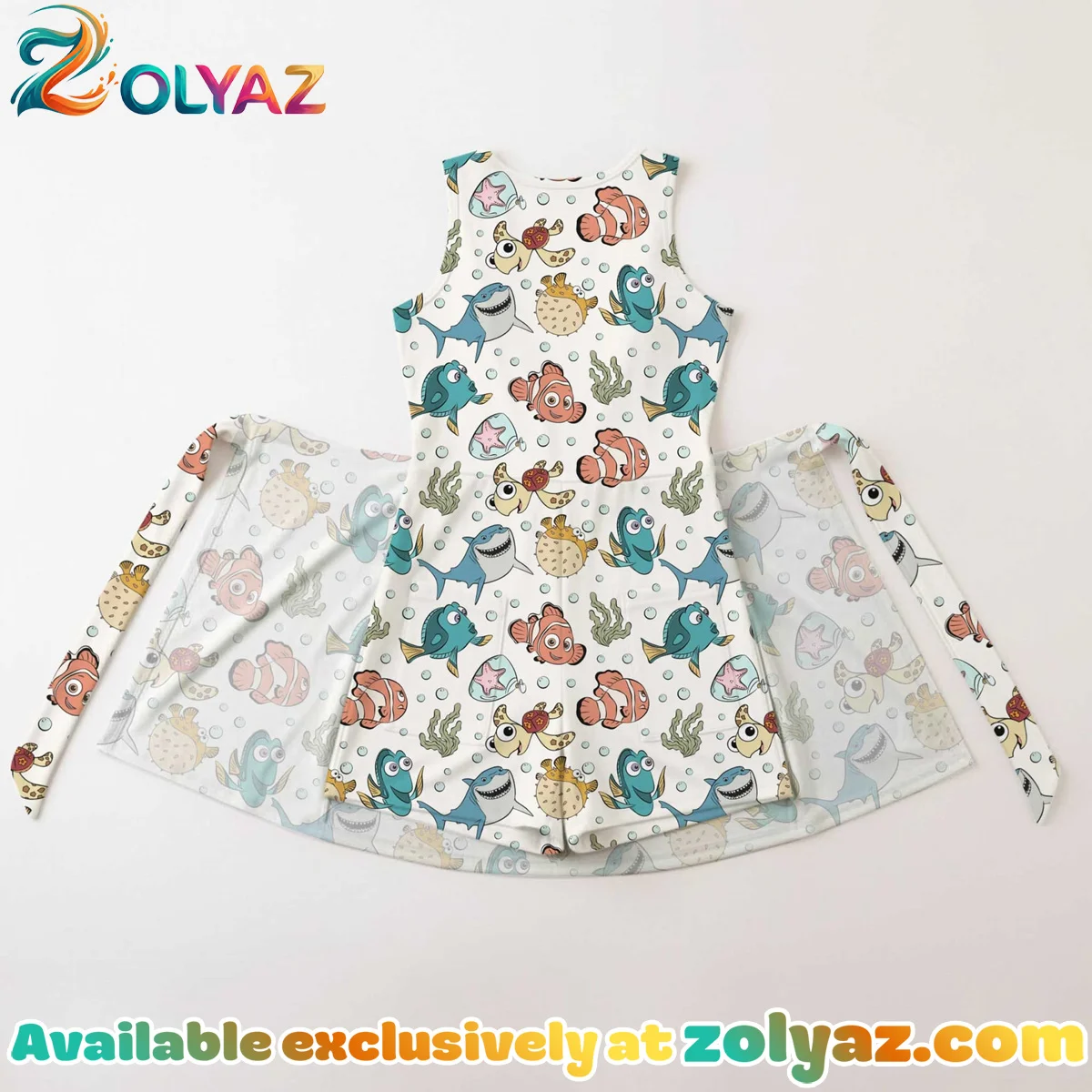 Girls Disney Finding Nemo Characters Athletic Dress - Tennis Dress Skirt, Family Matching Outfit Girls Disney Finding Nemo Characters Athletic Dress - Tennis Dress Skirt, Family Matching Outfit
