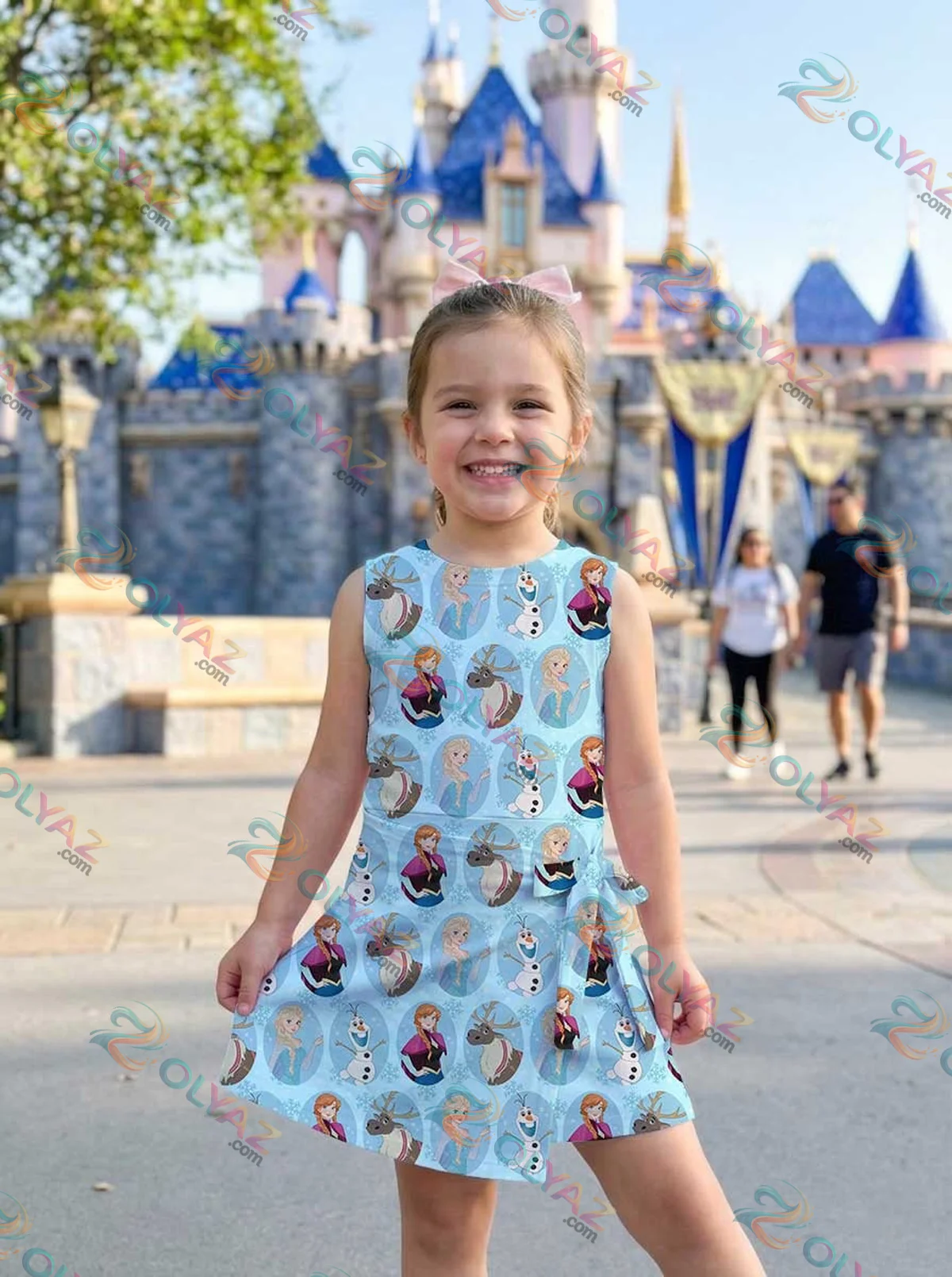 Girls Disney Frozen Characters Blue Athletic Dress - Tennis Dress Skirt, Family Matching Outfit Girls Disney Frozen Characters Blue Athletic Dress - Tennis Dress Skirt, Family Matching Outfit