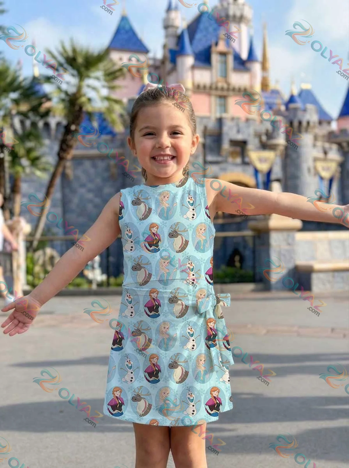 Girls Disney Frozen Characters Blue Athletic Dress - Tennis Dress Skirt, Family Matching Outfit Girls Disney Frozen Characters Blue Athletic Dress - Tennis Dress Skirt, Family Matching Outfit