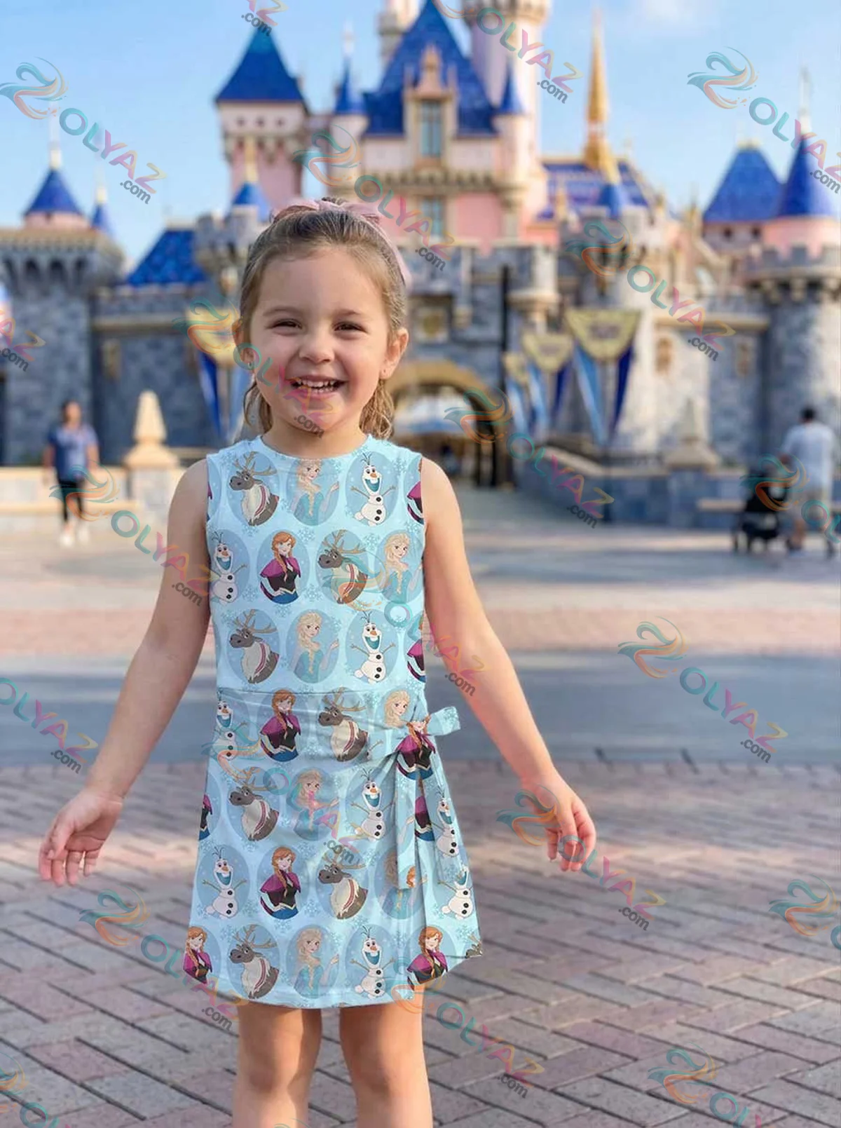 Girls Disney Frozen Characters Blue Athletic Dress - Tennis Dress Skirt, Family Matching Outfit Girls Disney Frozen Characters Blue Athletic Dress - Tennis Dress Skirt, Family Matching Outfit