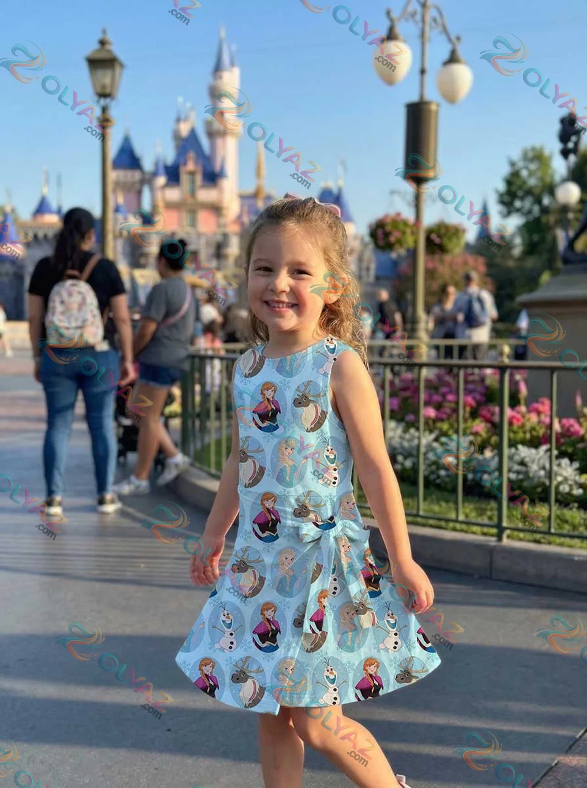 Girls Disney Frozen Characters Blue Athletic Dress - Tennis Dress Skirt, Family Matching Outfit Girls Disney Frozen Characters Blue Athletic Dress - Tennis Dress Skirt, Family Matching Outfit