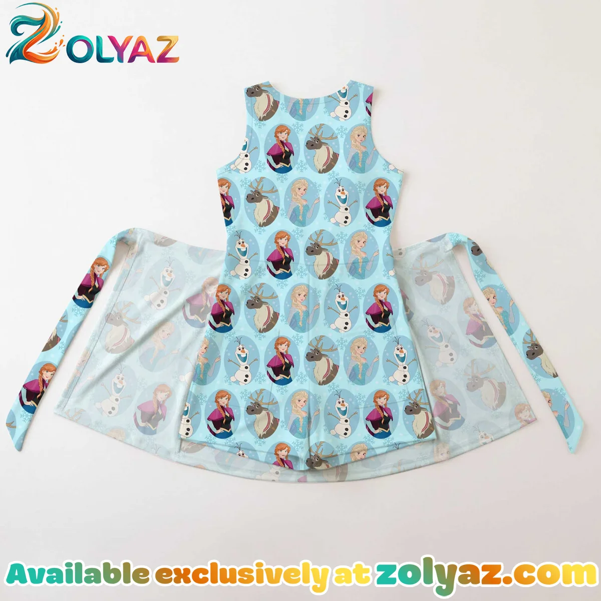 Girls Disney Frozen Characters Blue Athletic Dress - Tennis Dress Skirt, Family Matching Outfit Girls Disney Frozen Characters Blue Athletic Dress - Tennis Dress Skirt, Family Matching Outfit
