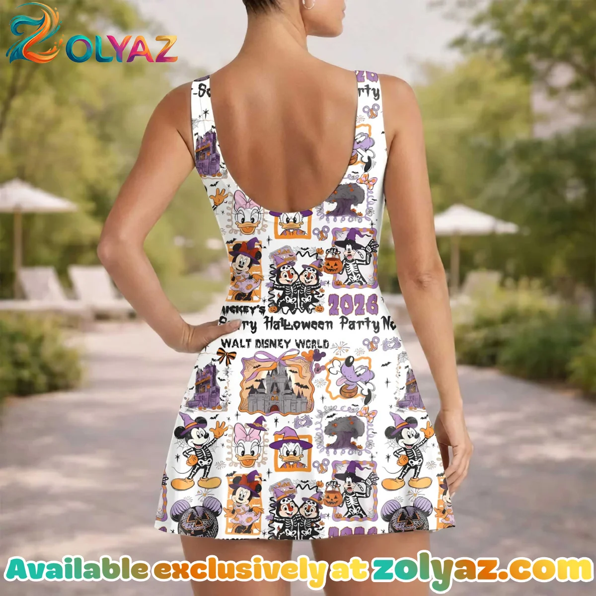 Girls Disney Halloween Portrait Athletic Dress - Tennis Dress Skirt, Family Matching Disney Outfit Girls Disney Halloween Portrait Athletic Dress - Tennis Dress Skirt, Family Matching Disney Outfit