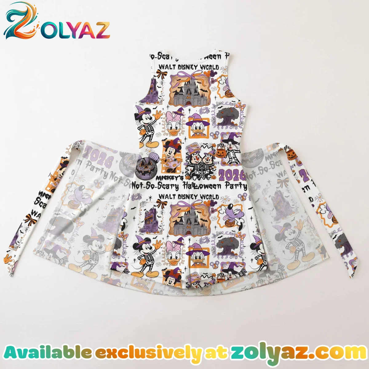 Girls Disney Halloween Portrait Athletic Dress - Tennis Dress Skirt, Family Matching Disney Outfit Girls Disney Halloween Portrait Athletic Dress - Tennis Dress Skirt, Family Matching Disney Outfit