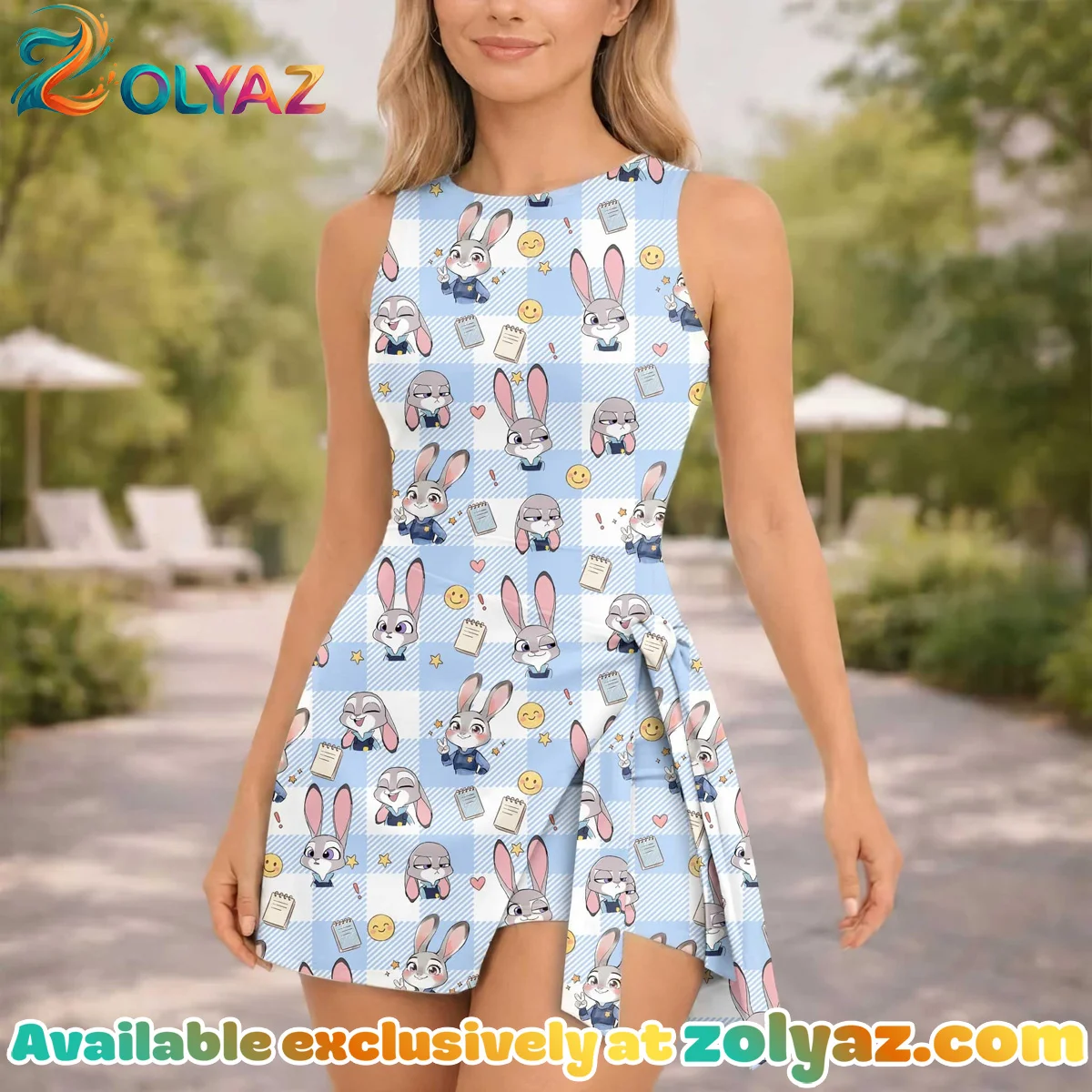 Girls Disney Judy Hopps Blue White Checkered Athletic Dress - Tennis Dress Skirt, Family Matching Outfit Girls Disney Judy Hopps Blue White Checkered Athletic Dress - Tennis Dress Skirt, Family Matching Outfit