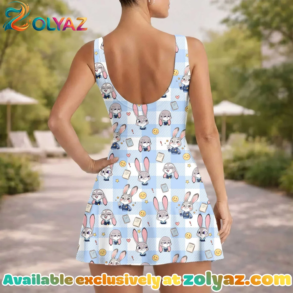 Girls Disney Judy Hopps Blue White Checkered Athletic Dress - Tennis Dress Skirt, Family Matching Outfit Girls Disney Judy Hopps Blue White Checkered Athletic Dress - Tennis Dress Skirt, Family Matching Outfit