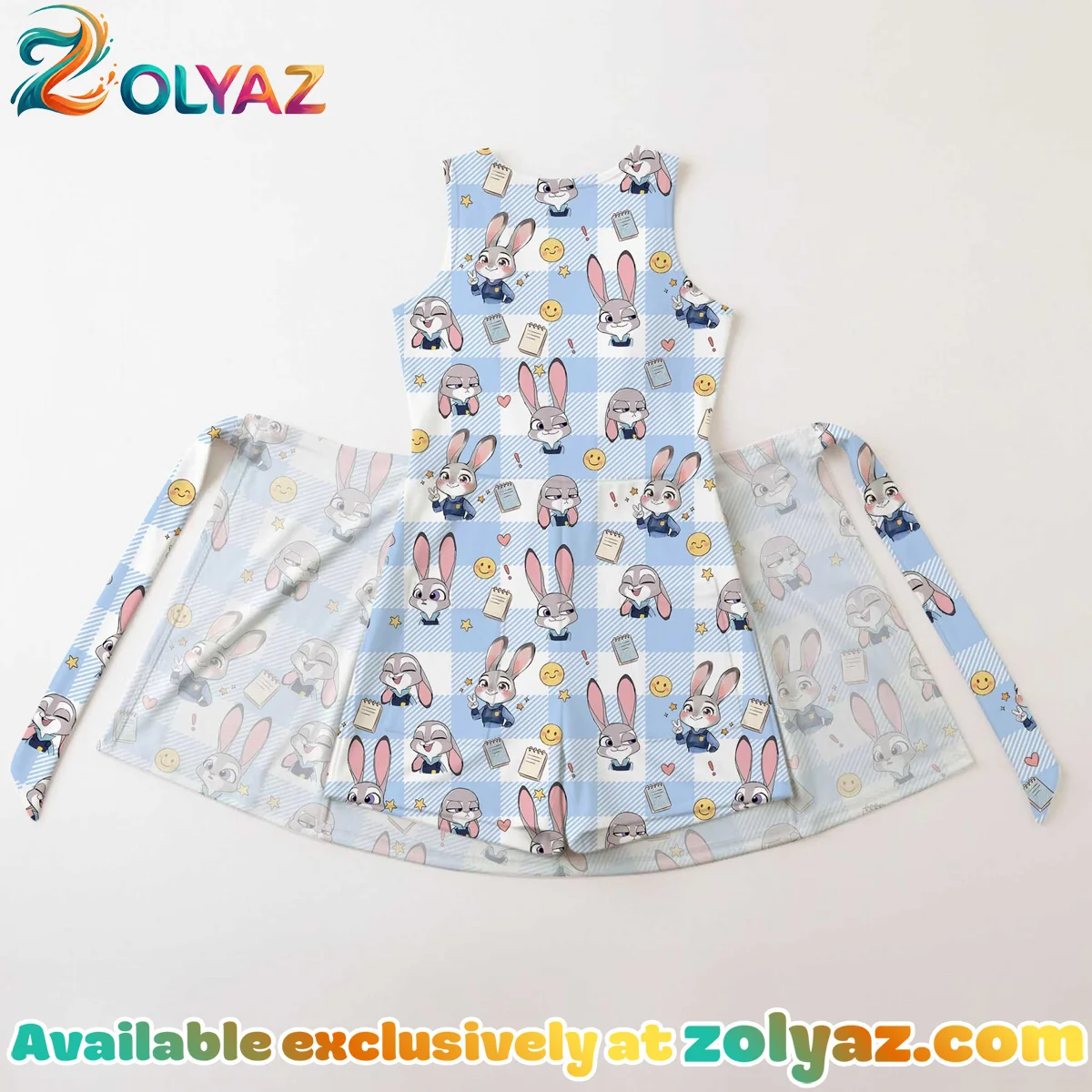 Girls Disney Judy Hopps Blue White Checkered Athletic Dress - Tennis Dress Skirt, Family Matching Outfit Girls Disney Judy Hopps Blue White Checkered Athletic Dress - Tennis Dress Skirt, Family Matching Outfit
