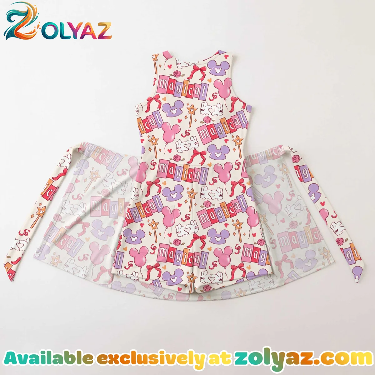 Girls Disney Magical Athletic Dress - Tennis Dress Skirt, Family Matching Outfit Girls Disney Magical Athletic Dress - Tennis Dress Skirt, Family Matching Outfit