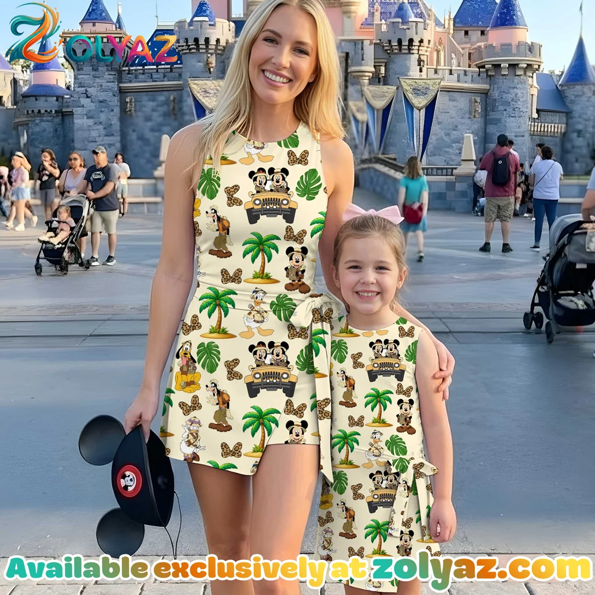 Girls Disney Mickey And Friends Adventure Palm Tree Athletic Dress - Tennis Dress Skirt, Family Matching Outfit