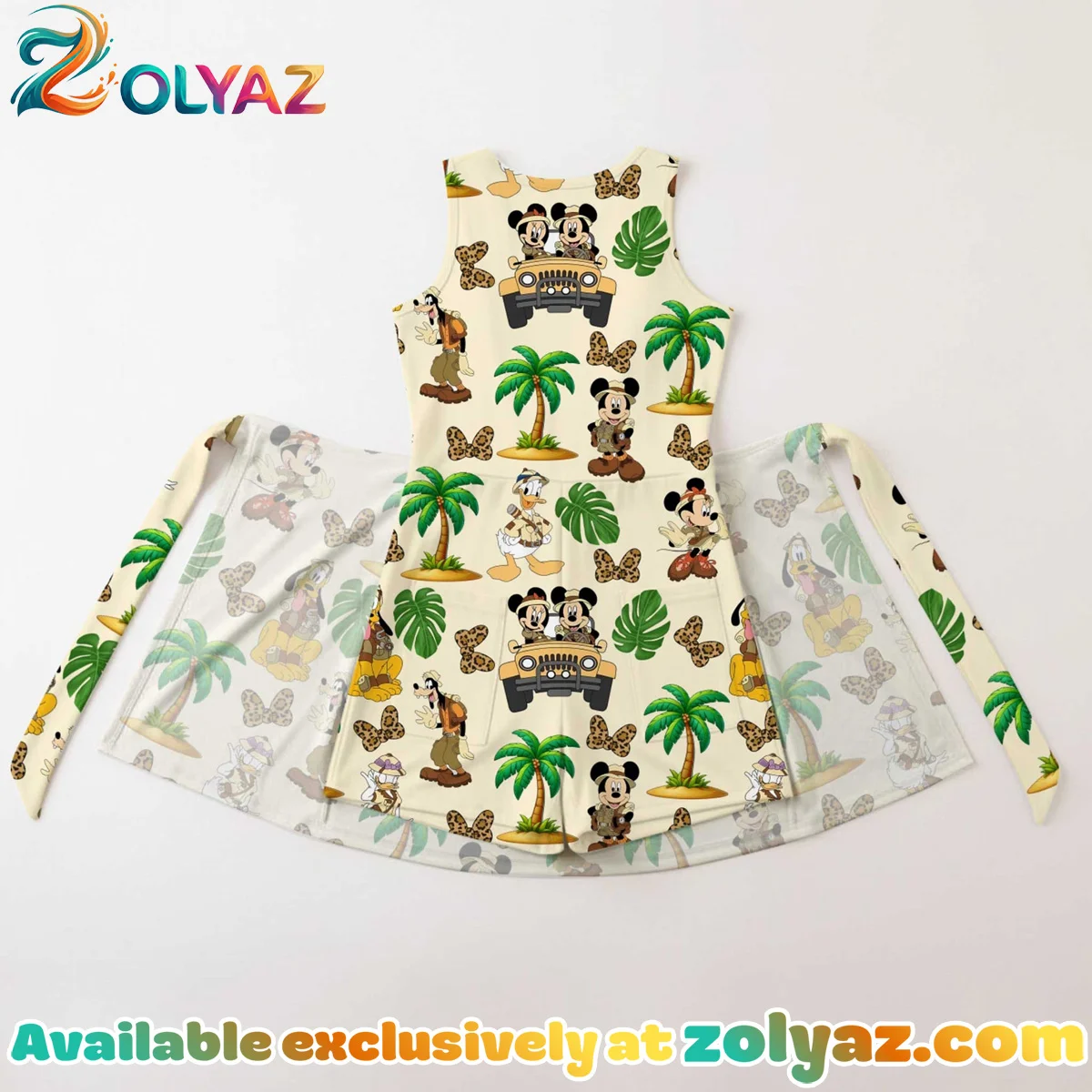 Girls Disney Mickey And Friends Adventure Palm Tree Athletic Dress - Tennis Dress Skirt, Family Matching Outfit Girls Disney Mickey And Friends Adventure Palm Tree Athletic Dress - Tennis Dress Skirt, Family Matching Outfit