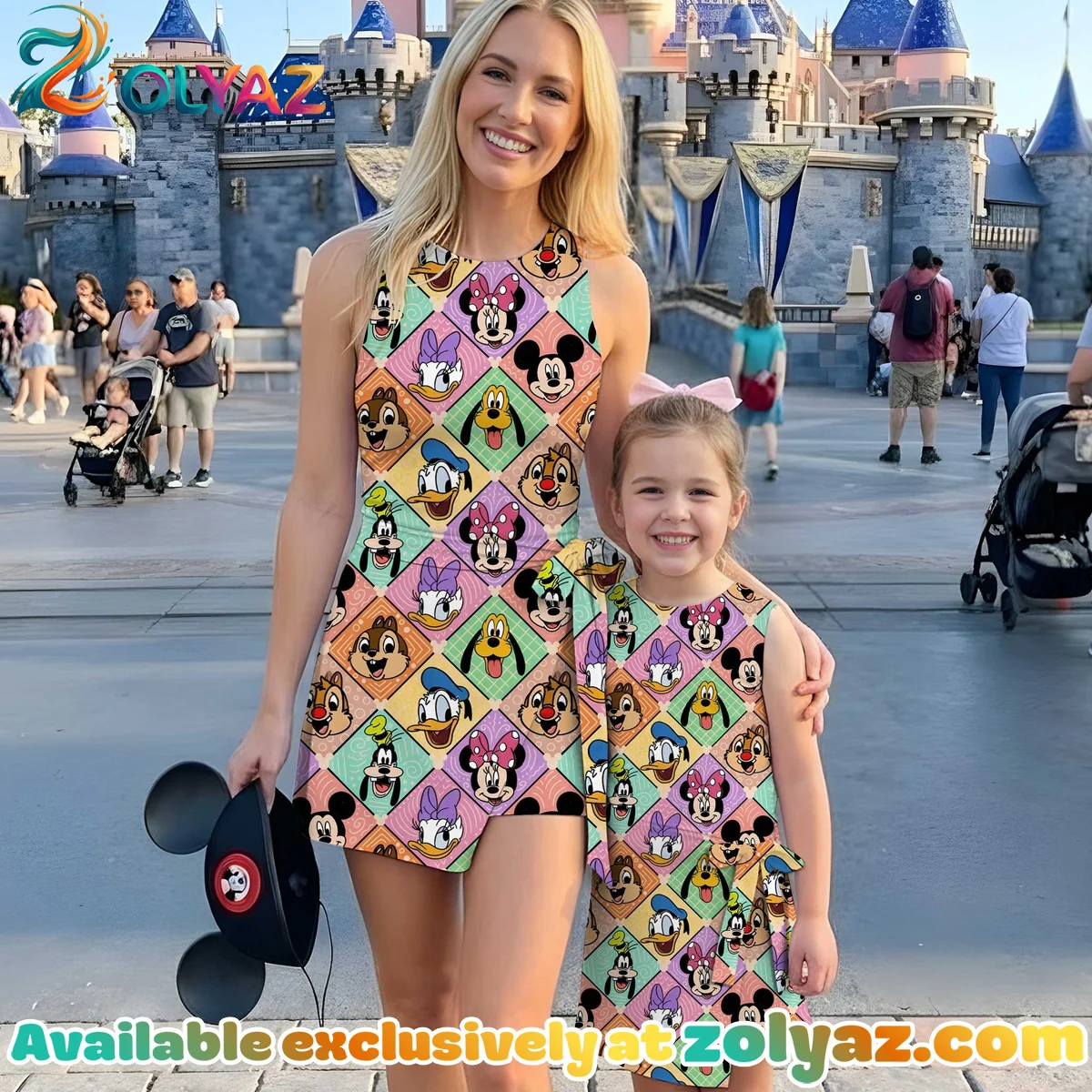 Girls Disney Mickey and Friends Argyle Athletic Dress - Tennis Dress Skirt, Family Matching Outfit