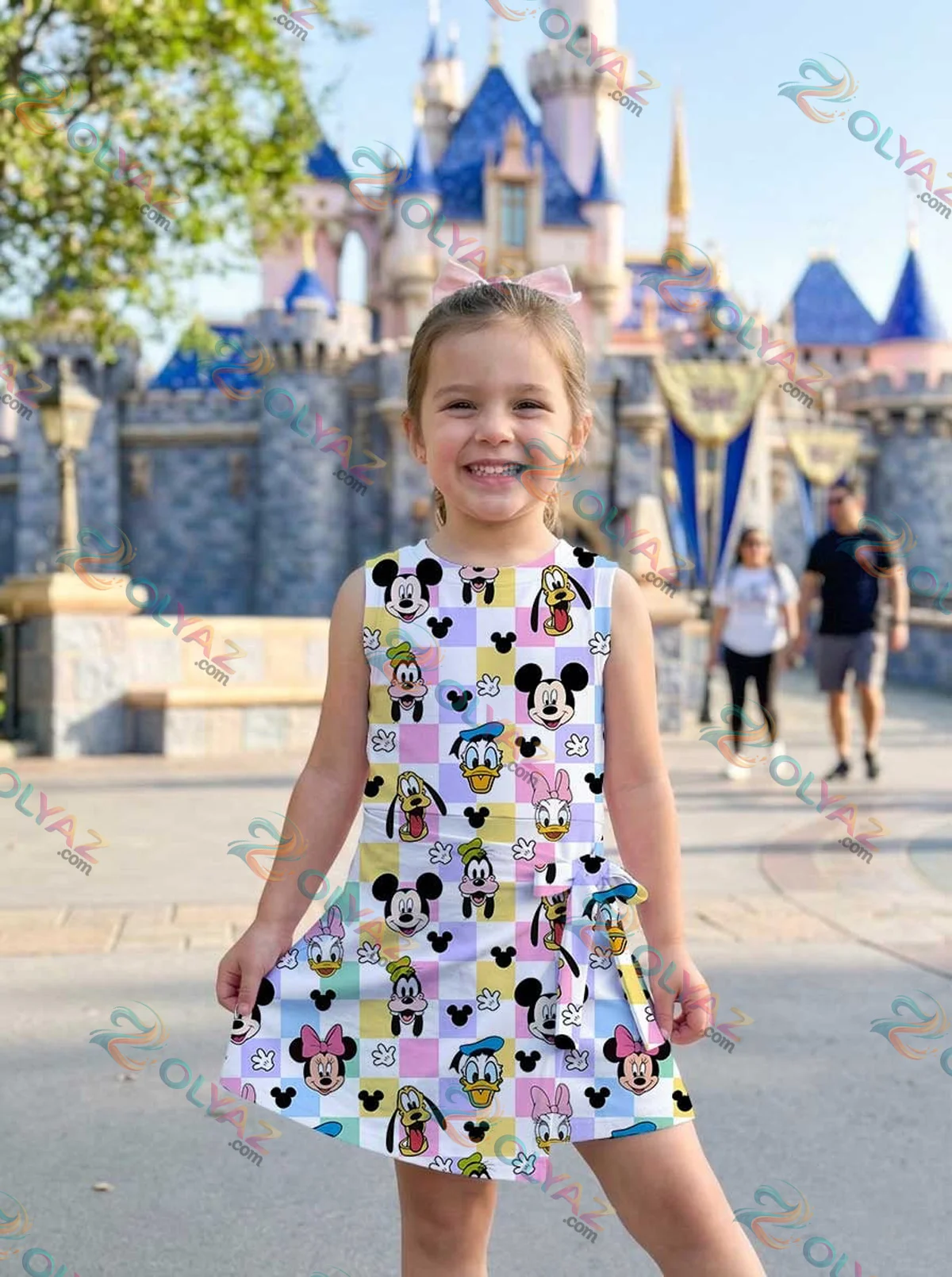 Girls Disney Mickey and Friends Multicolor Plaid Athletic Dress - Tennis Dress Skirt, Family Matching Outfit Girls Disney Mickey and Friends Multicolor Plaid Athletic Dress - Tennis Dress Skirt, Family Matching Outfit