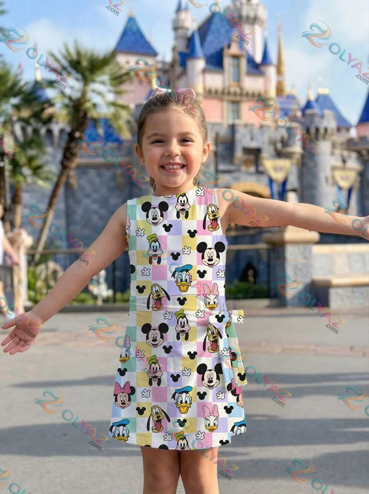 Girls Disney Mickey and Friends Multicolor Plaid Athletic Dress - Tennis Dress Skirt, Family Matching Outfit Girls Disney Mickey and Friends Multicolor Plaid Athletic Dress - Tennis Dress Skirt, Family Matching Outfit