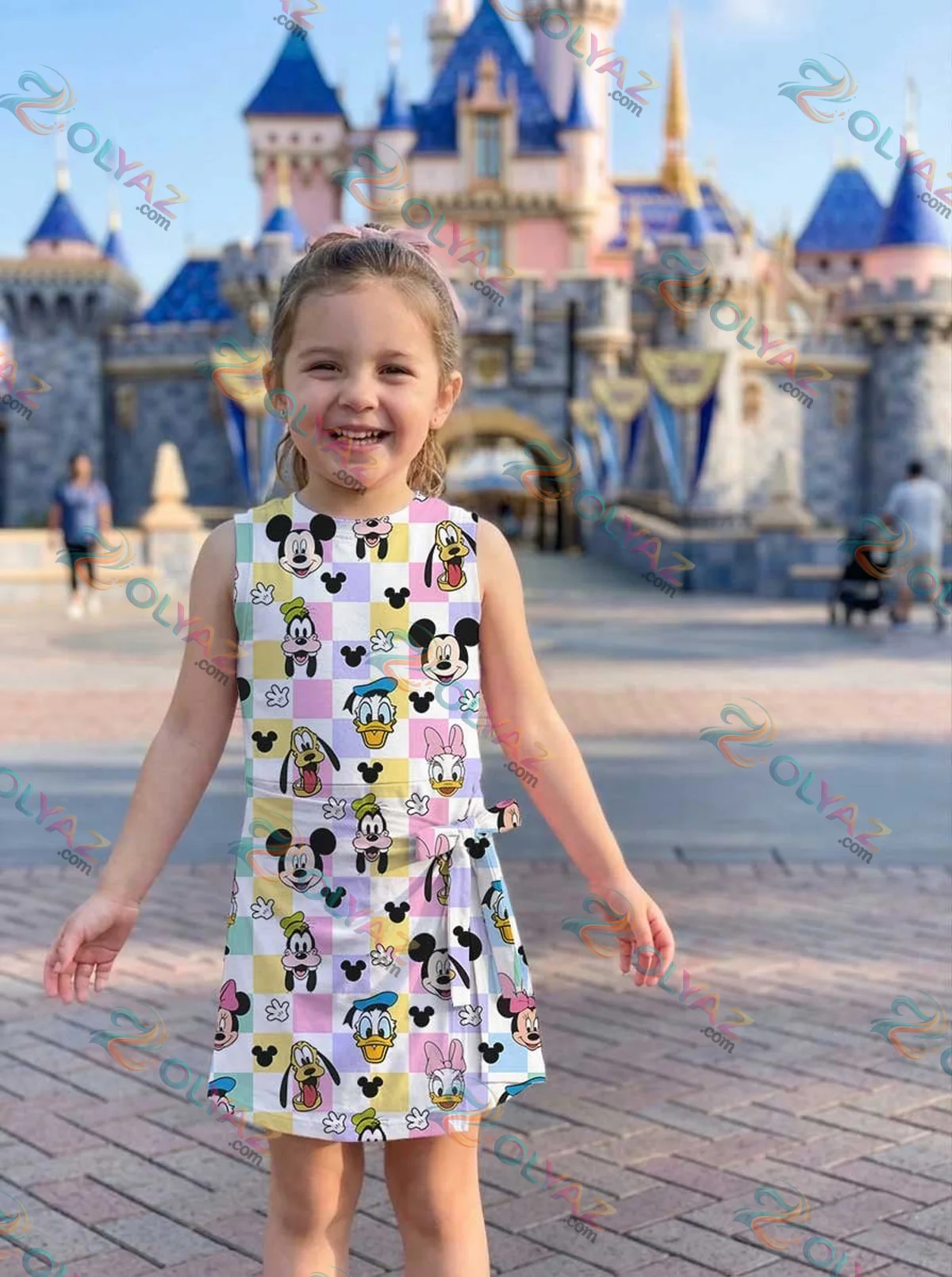 Girls Disney Mickey and Friends Multicolor Plaid Athletic Dress - Tennis Dress Skirt, Family Matching Outfit Girls Disney Mickey and Friends Multicolor Plaid Athletic Dress - Tennis Dress Skirt, Family Matching Outfit