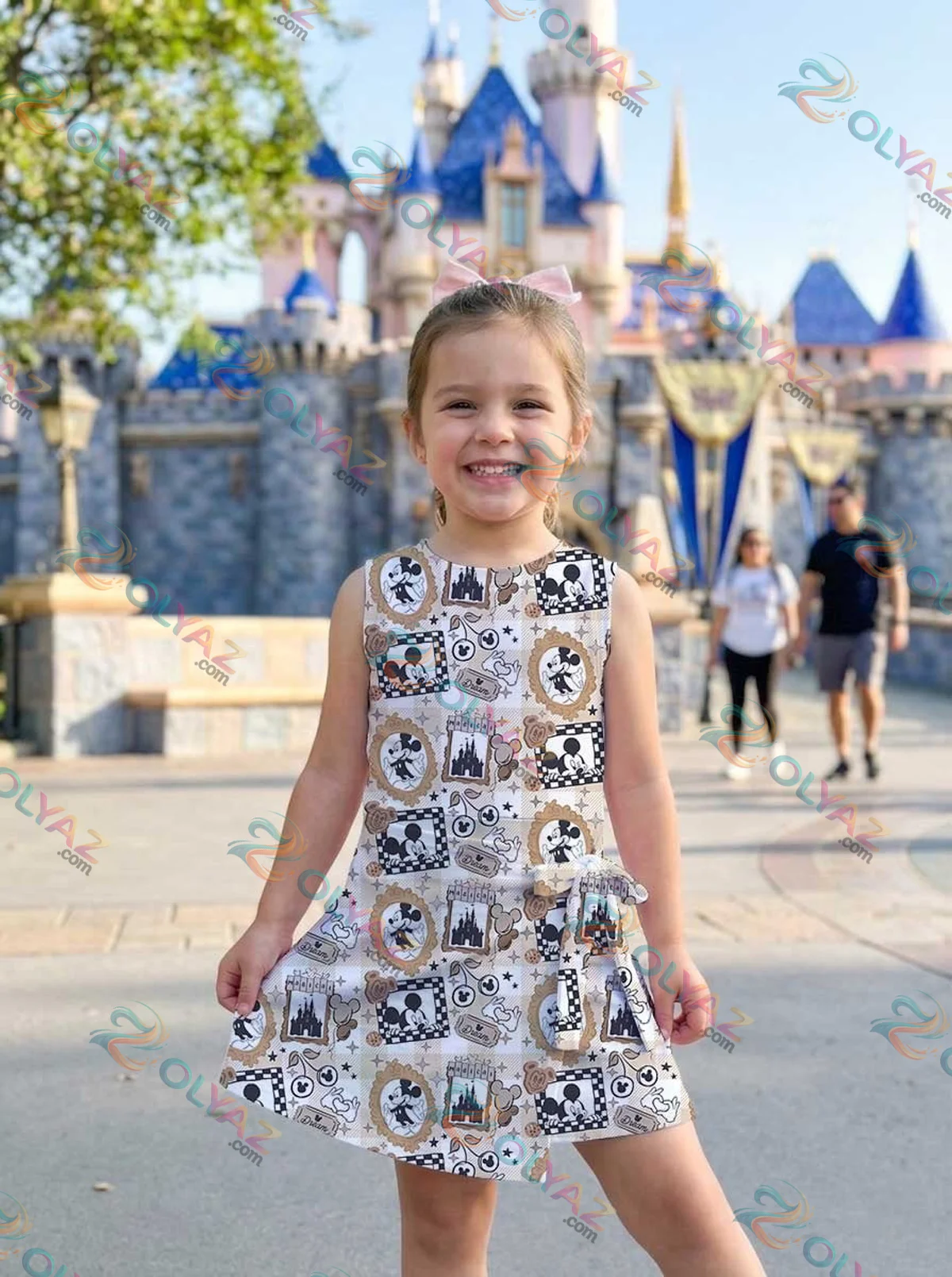Girls Disney Mickey Mouse Castle Frame Brown Athletic Dress - Tennis Dress Skirt, Family Matching Outfit Girls Disney Mickey Mouse Castle Frame Brown Athletic Dress - Tennis Dress Skirt, Family Matching Outfit