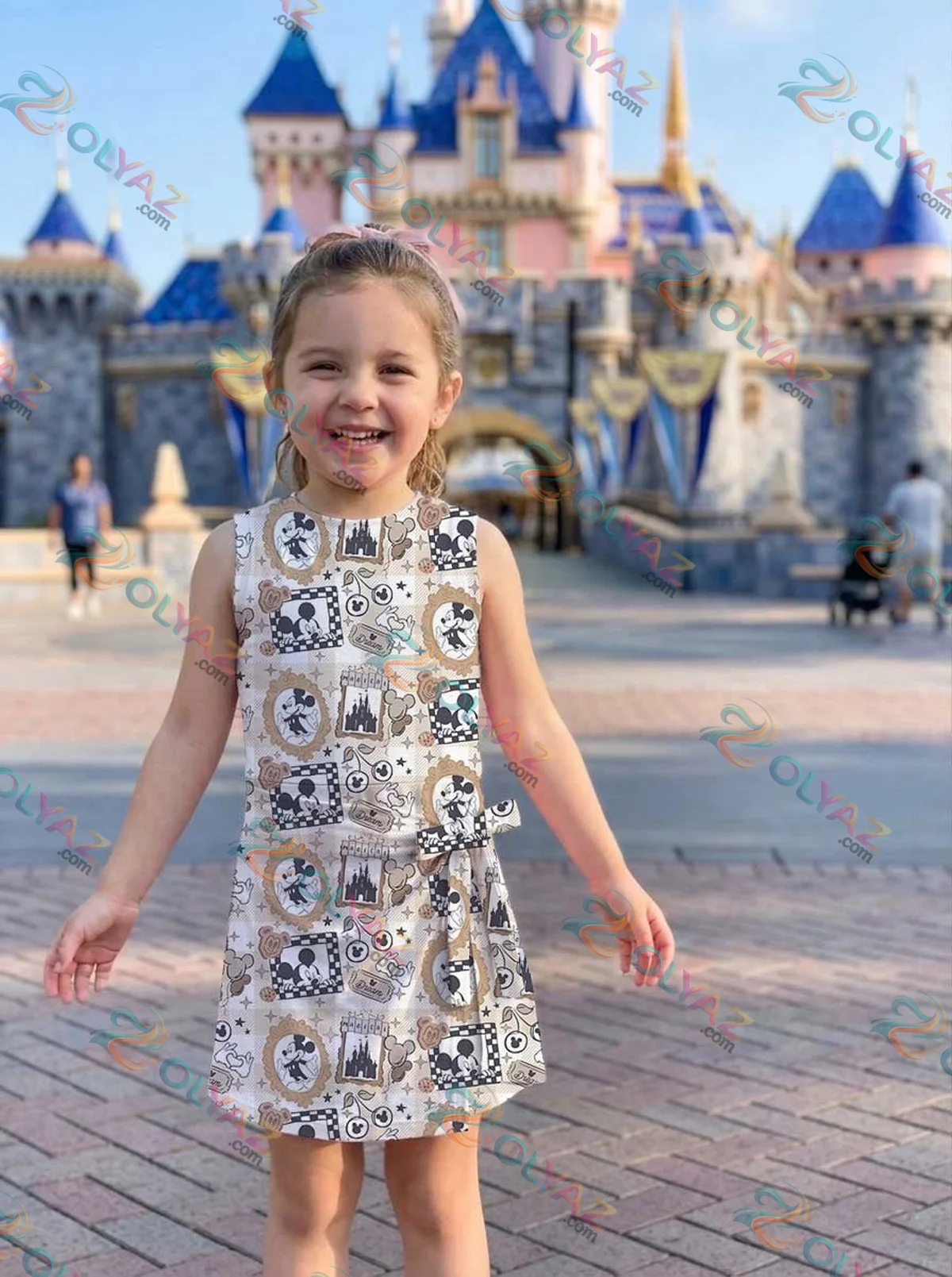 Girls Disney Mickey Mouse Castle Frame Brown Athletic Dress - Tennis Dress Skirt, Family Matching Outfit Girls Disney Mickey Mouse Castle Frame Brown Athletic Dress - Tennis Dress Skirt, Family Matching Outfit