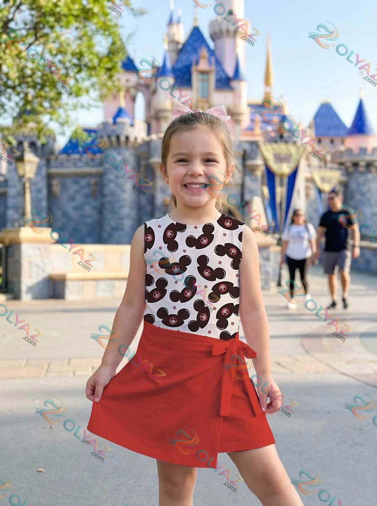 Girls Disney Mickey Mouse Ears Hat Red White Athletic Dress - Tennis Dress Skirt, Family Matching Outfit Girls Disney Mickey Mouse Ears Hat Red White Athletic Dress - Tennis Dress Skirt, Family Matching Outfit