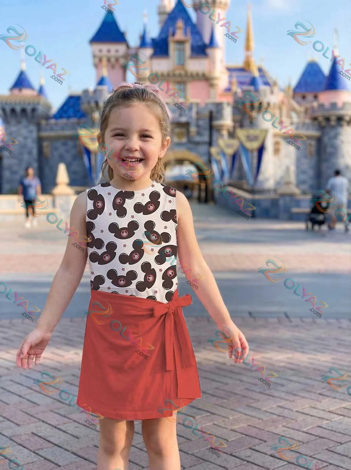 Girls Disney Mickey Mouse Ears Hat Red White Athletic Dress - Tennis Dress Skirt, Family Matching Outfit Girls Disney Mickey Mouse Ears Hat Red White Athletic Dress - Tennis Dress Skirt, Family Matching Outfit