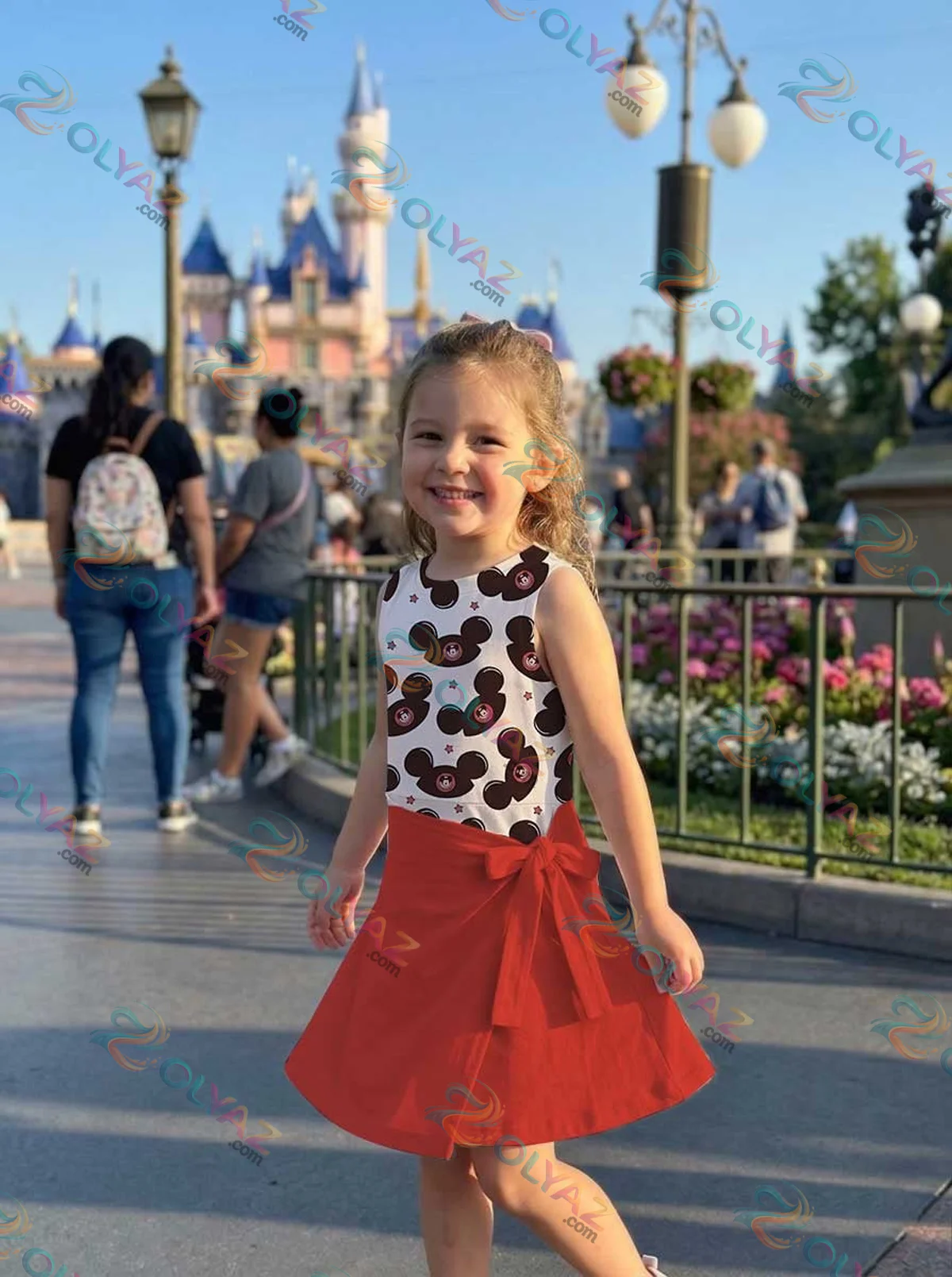 Girls Disney Mickey Mouse Ears Hat Red White Athletic Dress - Tennis Dress Skirt, Family Matching Outfit Girls Disney Mickey Mouse Ears Hat Red White Athletic Dress - Tennis Dress Skirt, Family Matching Outfit