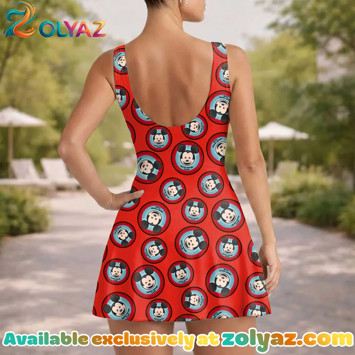 Girls Disney Mickey Mouse Red Circle Athletic Dress - Tennis Dress Skirt, Family Matching Outfit Girls Disney Mickey Mouse Red Circle Athletic Dress - Tennis Dress Skirt, Family Matching Outfit