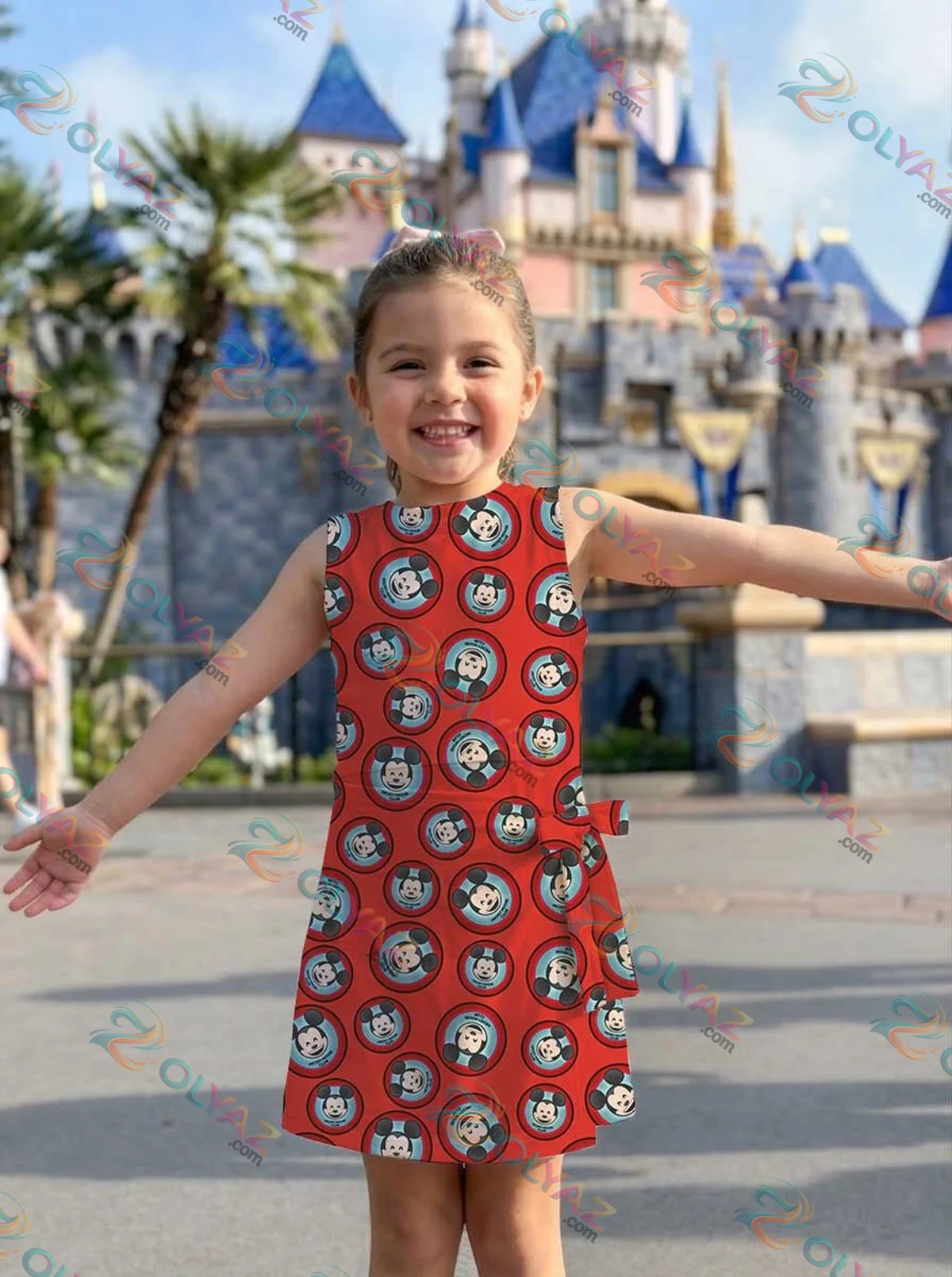 Girls Disney Mickey Mouse Red Circle Athletic Dress - Tennis Dress Skirt, Family Matching Outfit Girls Disney Mickey Mouse Red Circle Athletic Dress - Tennis Dress Skirt, Family Matching Outfit