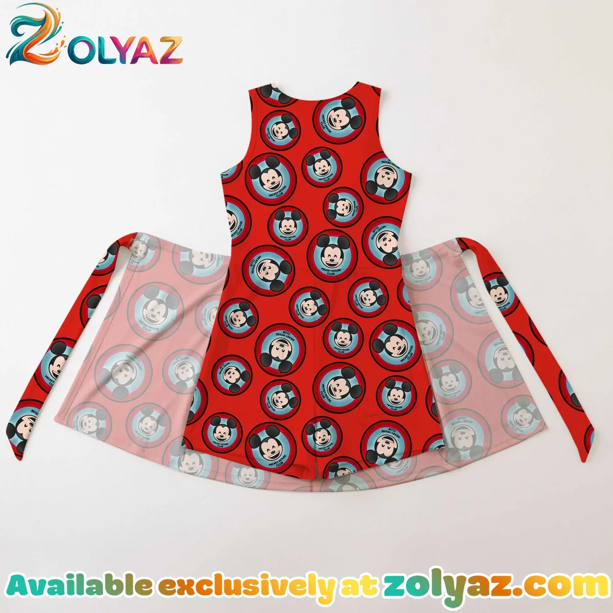 Girls Disney Mickey Mouse Red Circle Athletic Dress - Tennis Dress Skirt, Family Matching Outfit Girls Disney Mickey Mouse Red Circle Athletic Dress - Tennis Dress Skirt, Family Matching Outfit