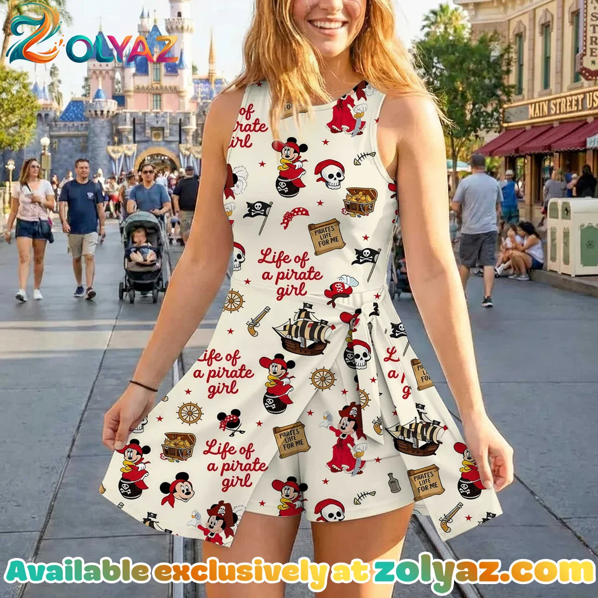 Girls Disney Mickey Pirate Treasure Map Athletic Dress - Tennis Dress Skirt, Family Matching Outfit Girls Disney Mickey Pirate Treasure Map Athletic Dress - Tennis Dress Skirt, Family Matching Outfit