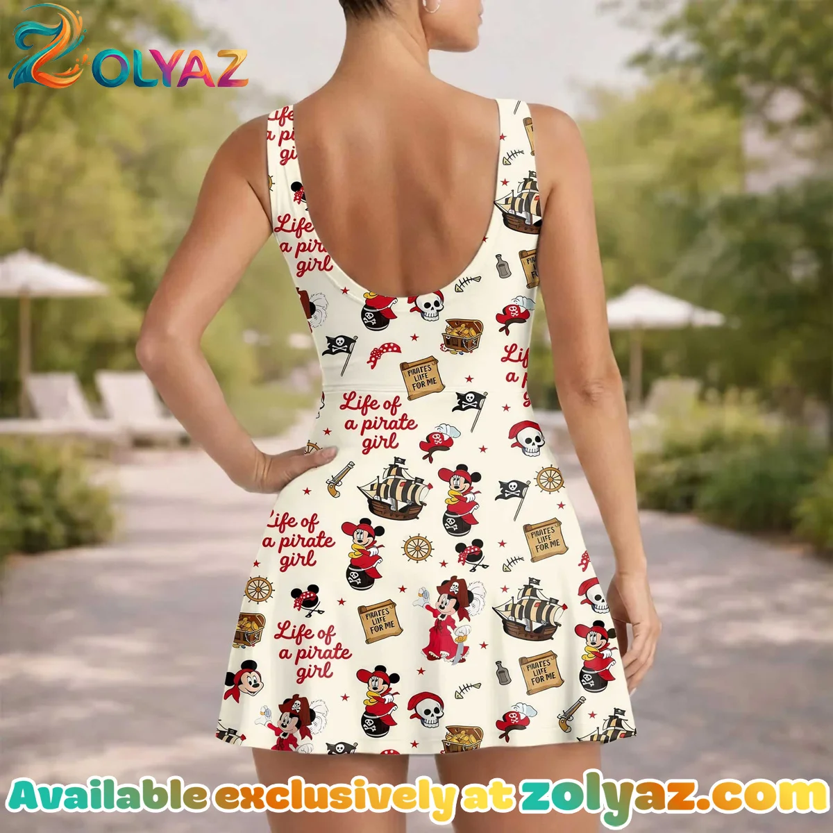 Girls Disney Mickey Pirate Treasure Map Athletic Dress - Tennis Dress Skirt, Family Matching Outfit Girls Disney Mickey Pirate Treasure Map Athletic Dress - Tennis Dress Skirt, Family Matching Outfit
