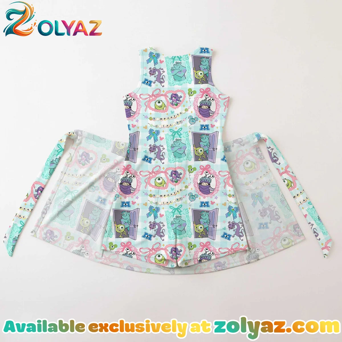 Girls Disney Monsters Inc Character Athletic Dress - Tennis Dress Skirt, Family Matching Outfit Girls Disney Monsters Inc Character Athletic Dress - Tennis Dress Skirt, Family Matching Outfit