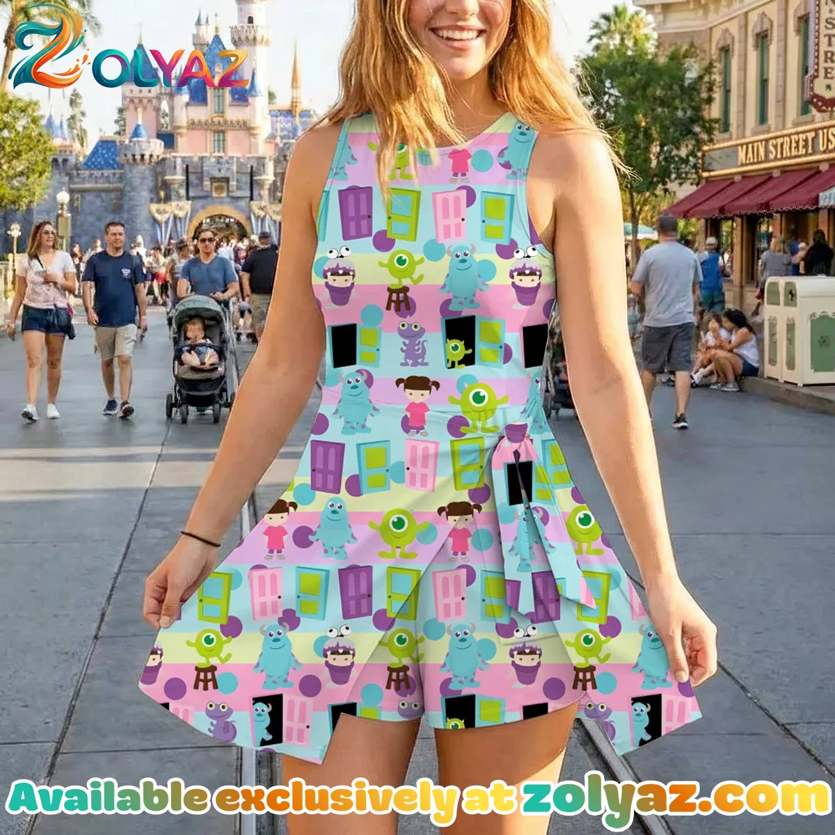 Girls Disney Monsters Inc Characters Athletic Dress - Tennis Dress Skirt, Family Matching Outfit Girls Disney Monsters Inc Characters Athletic Dress - Tennis Dress Skirt, Family Matching Outfit