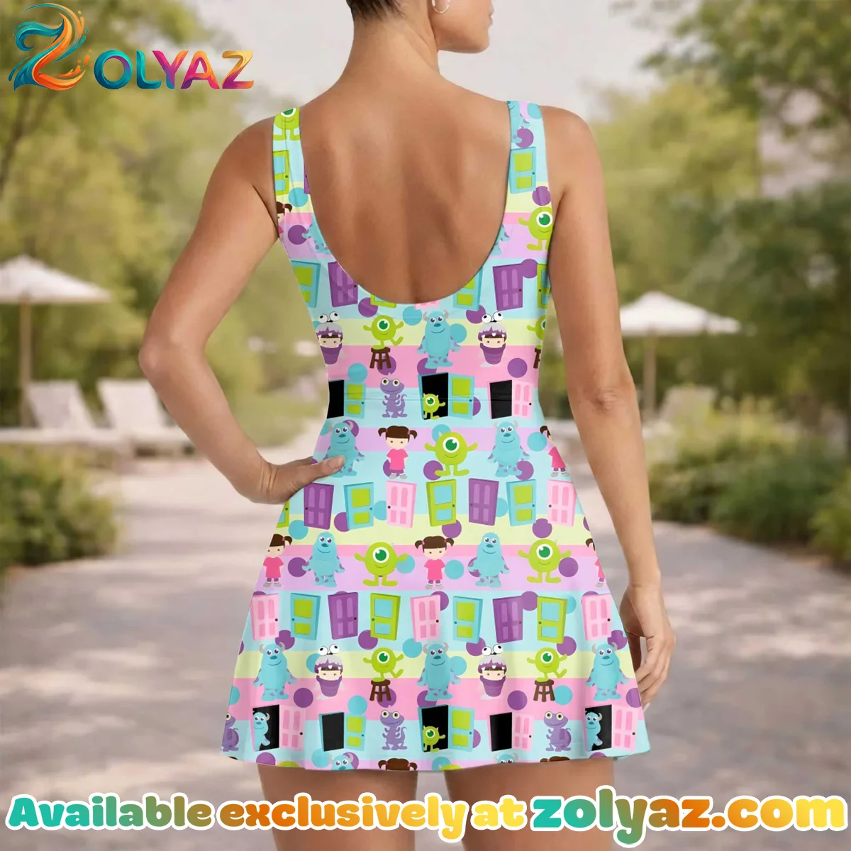 Girls Disney Monsters Inc Characters Athletic Dress - Tennis Dress Skirt, Family Matching Outfit Girls Disney Monsters Inc Characters Athletic Dress - Tennis Dress Skirt, Family Matching Outfit