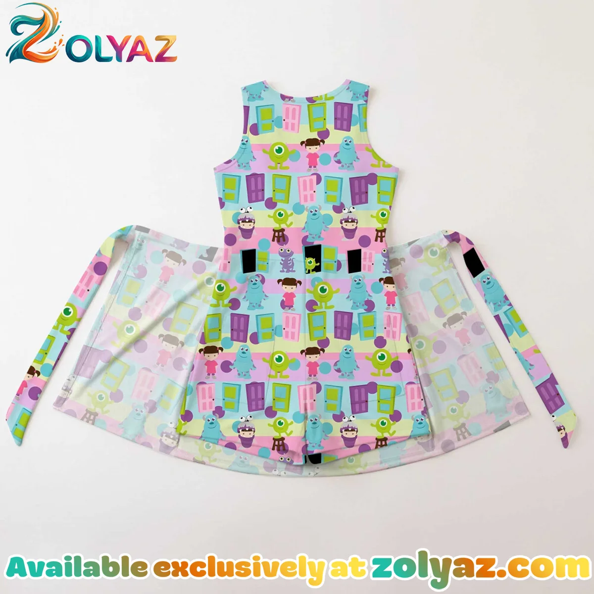 Girls Disney Monsters Inc Characters Athletic Dress - Tennis Dress Skirt, Family Matching Outfit Girls Disney Monsters Inc Characters Athletic Dress - Tennis Dress Skirt, Family Matching Outfit