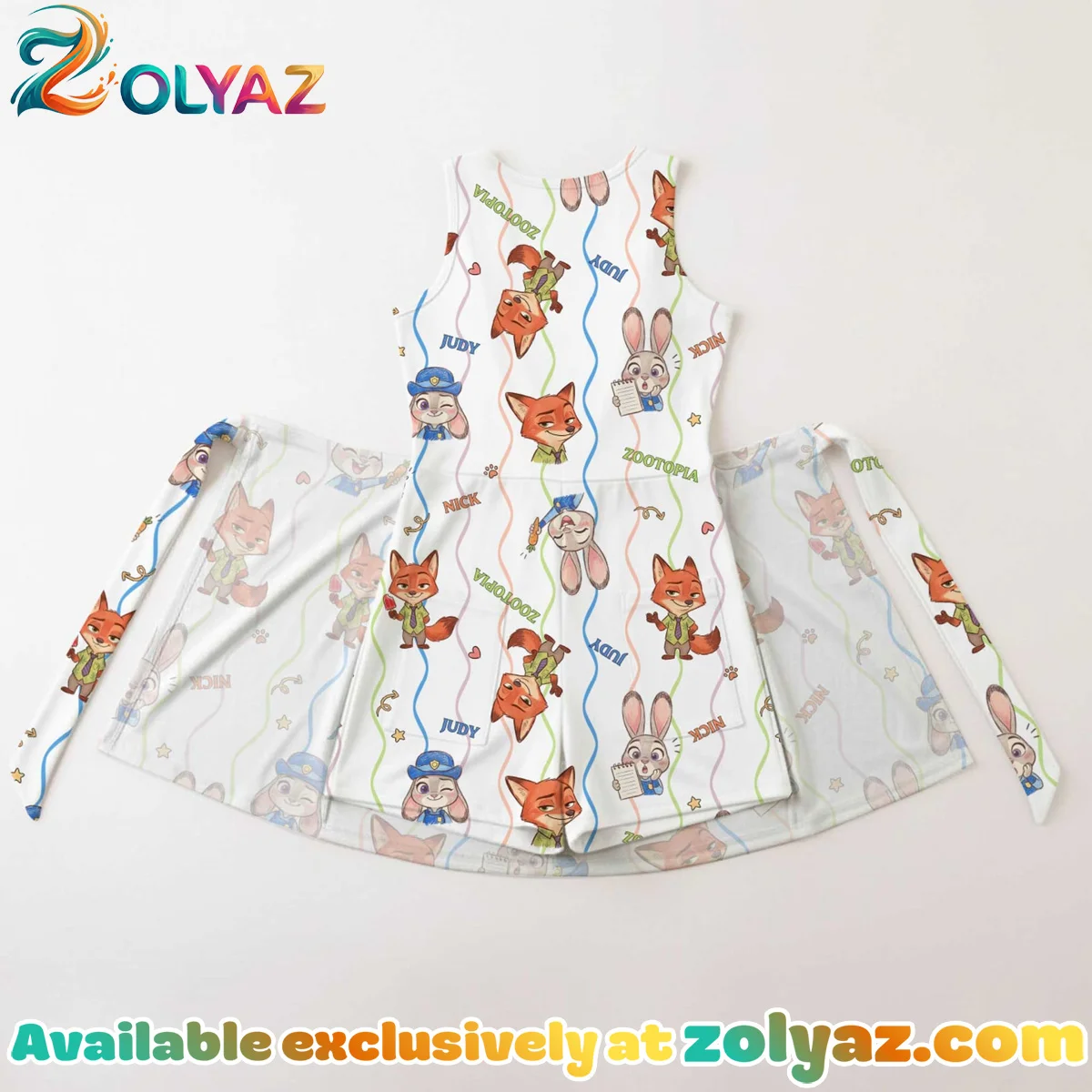 Girls Disney Nick Wilde and Judy Hopps Athletic Dress - Tennis Dress Skirt, Family Matching Outfit Girls Disney Nick Wilde and Judy Hopps Athletic Dress - Tennis Dress Skirt, Family Matching Outfit