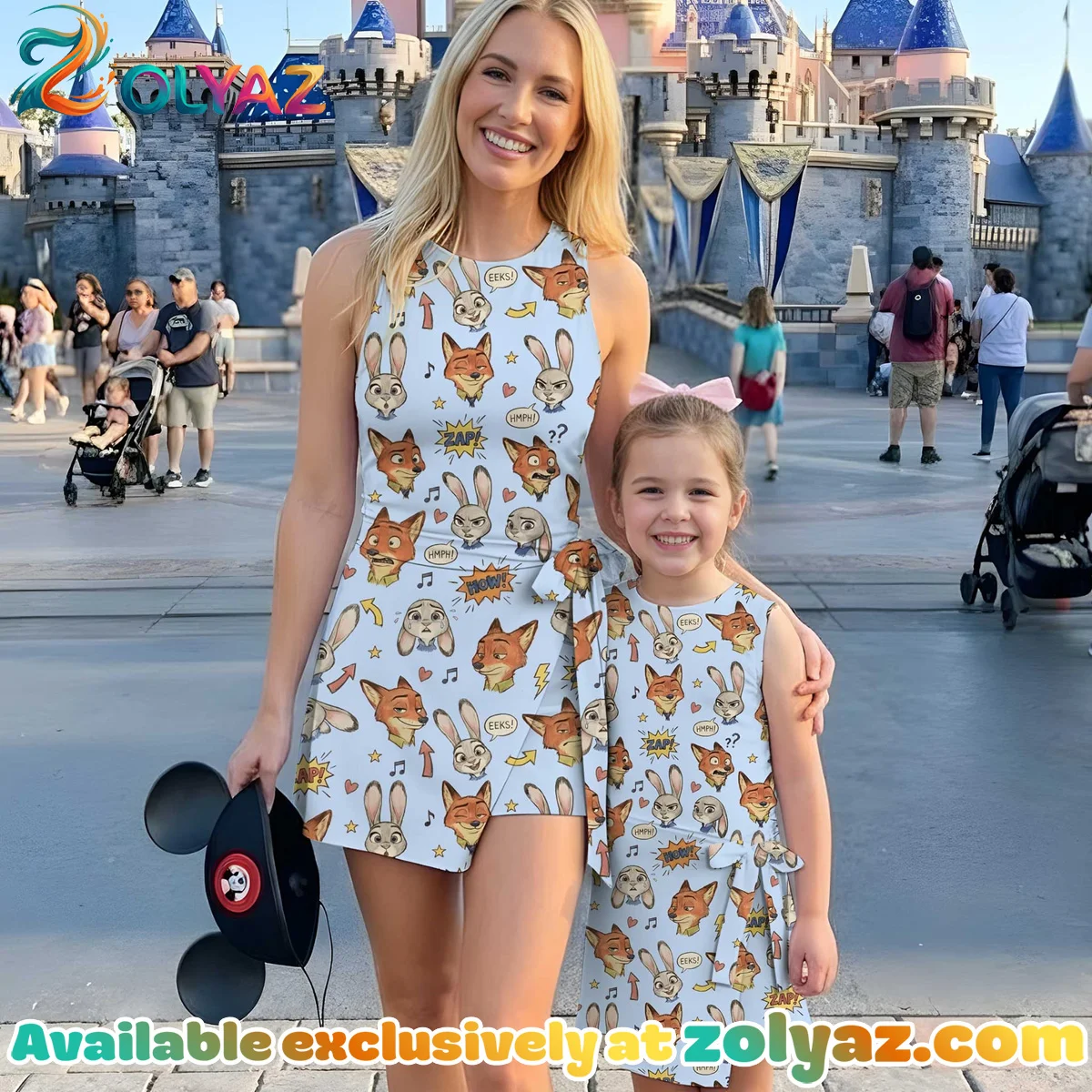Girls Disney Nick Wilde and Judy Hopps Blue Athletic Dress - Tennis Dress Skirt, Family Matching Outfit