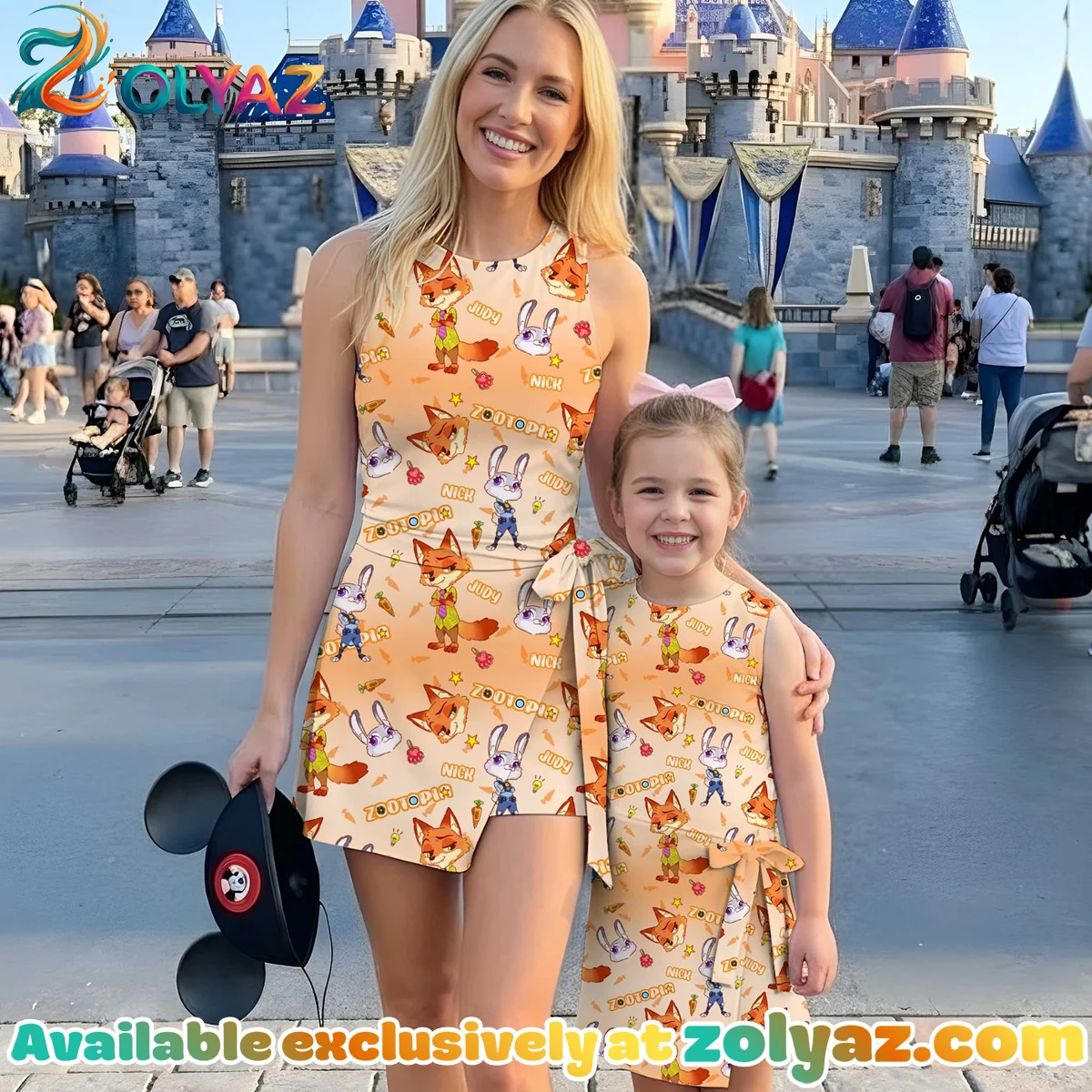 Girls Disney Nick Wilde and Judy Hopps Orange Athletic Dress - Tennis Dress Skirt, Family Matching Outfit
