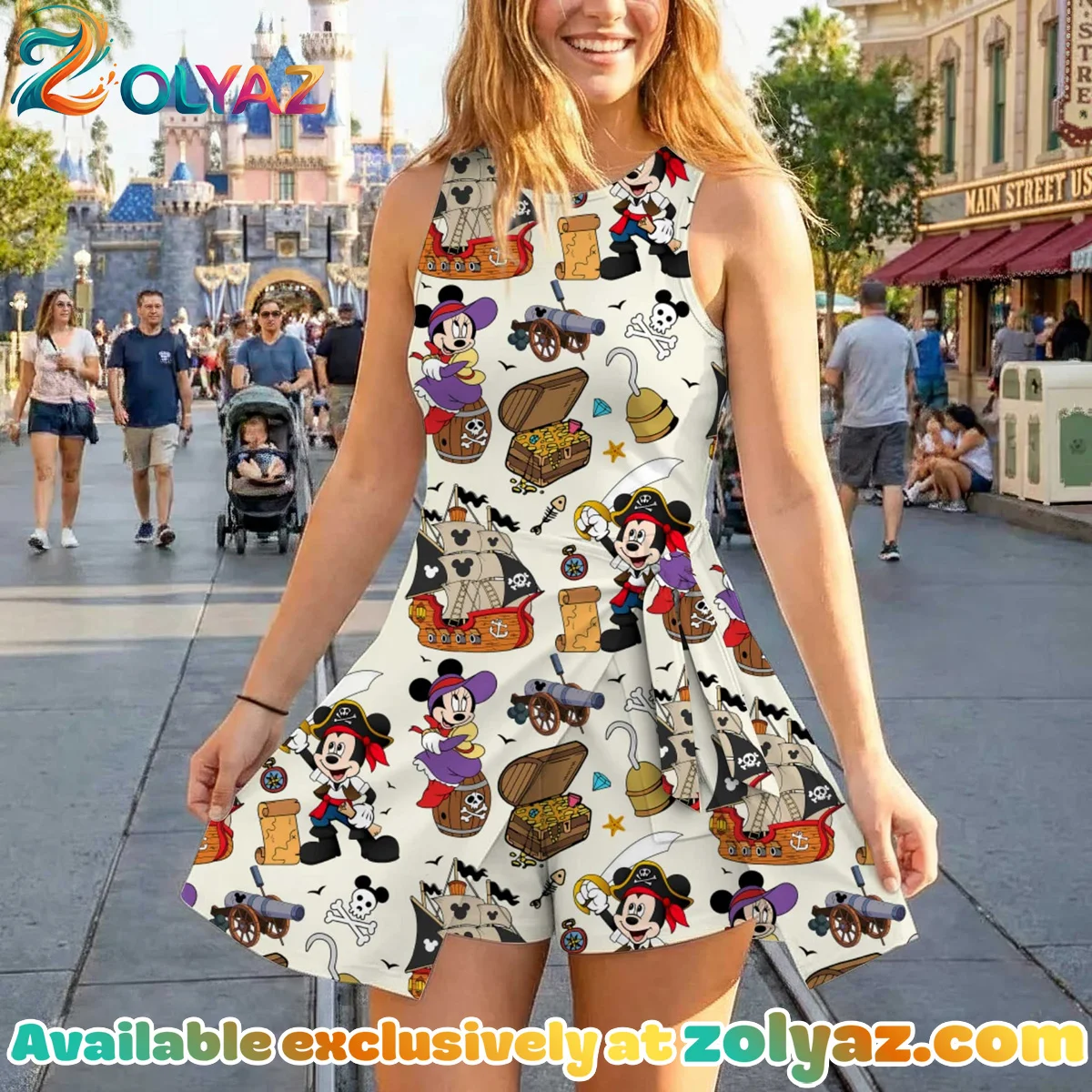 Girls Disney Pirate Adventure Athletic Dress - Tennis Dress Skirt, Family Matching Disney Outfit Girls Disney Pirate Adventure Athletic Dress - Tennis Dress Skirt, Family Matching Disney Outfit
