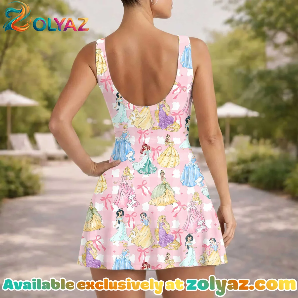 Girls Disney Princess Bow Athletic Dress - Tennis Dress Skirt, Family Matching Disney Outfit Girls Disney Princess Bow Athletic Dress - Tennis Dress Skirt, Family Matching Disney Outfit