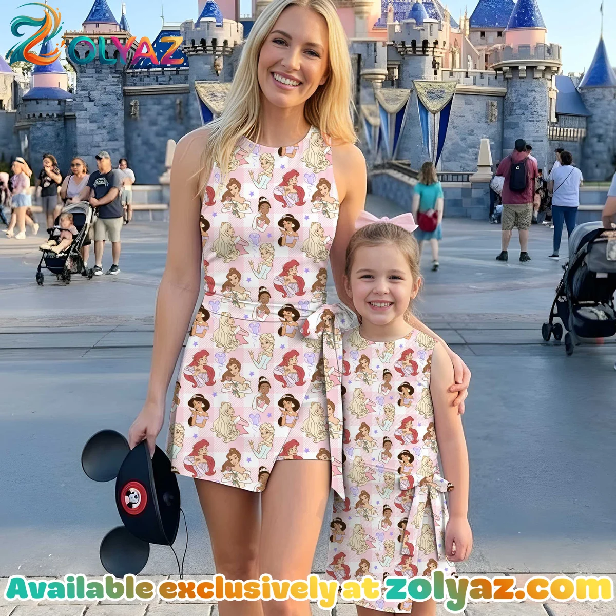 Girls Disney Princess Checkerboard Athletic Dress - Tennis Dress Skirt, Family Matching Disney Outfit