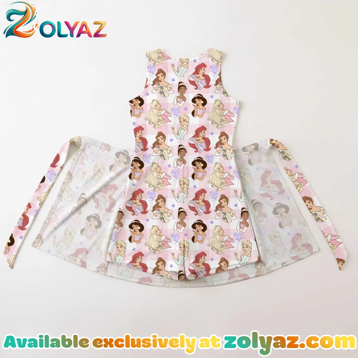 Girls Disney Princess Checkerboard Athletic Dress - Tennis Dress Skirt, Family Matching Disney Outfit Girls Disney Princess Checkerboard Athletic Dress - Tennis Dress Skirt, Family Matching Disney Outfit