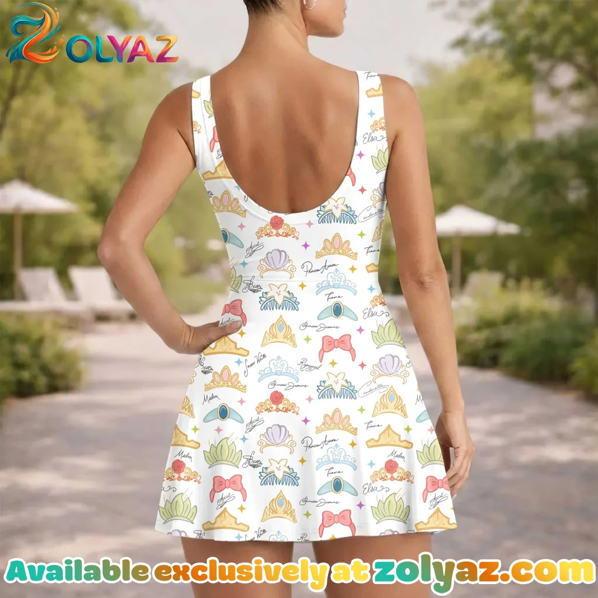 Girls Disney Princess Crown Athletic Dress - Tennis Dress Skirt, Family Matching Outfit Girls Disney Princess Crown Athletic Dress - Tennis Dress Skirt, Family Matching Outfit