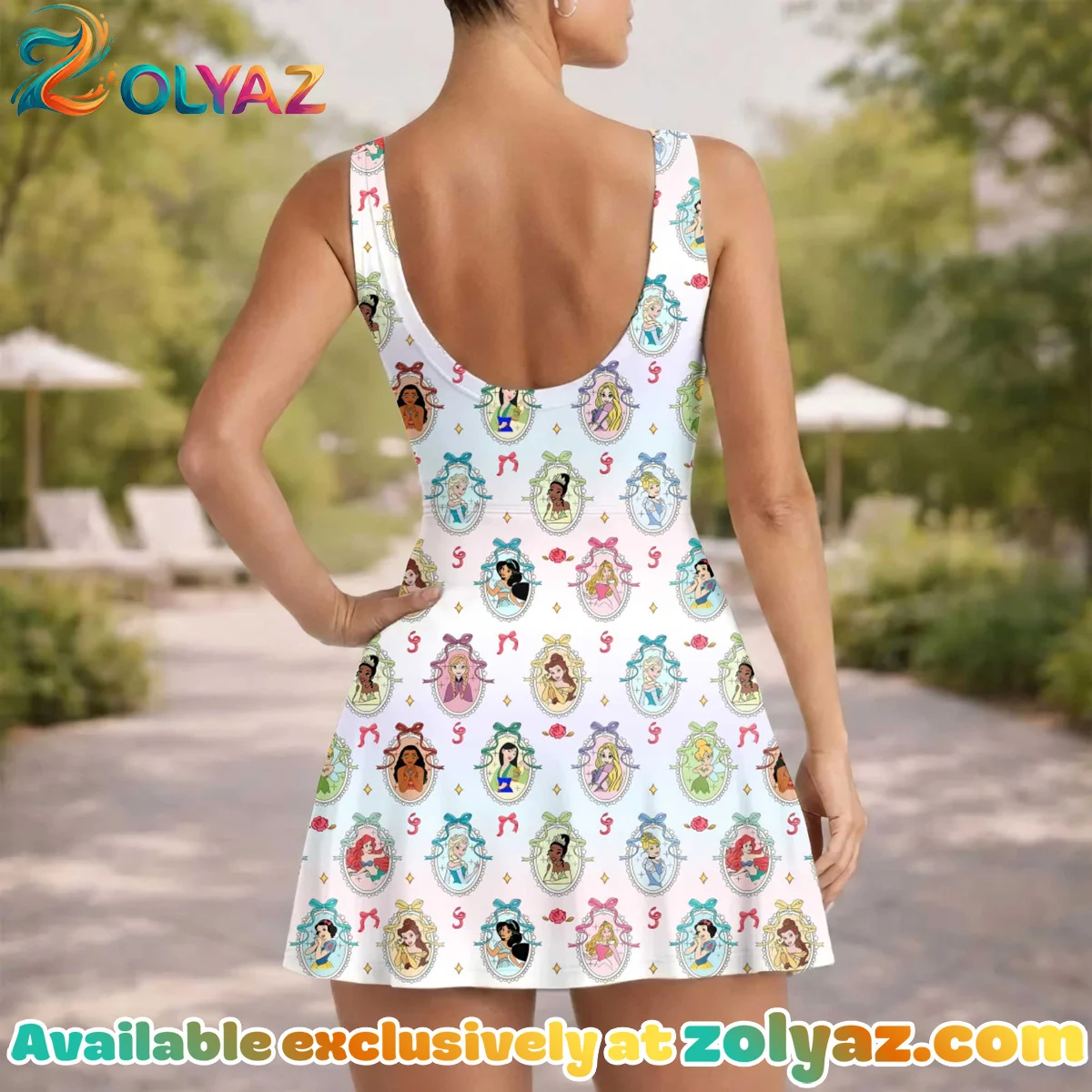Girls Disney Princess Mirror Athletic Dress - Tennis Dress Skirt, Family Matching Outfit Girls Disney Princess Mirror Athletic Dress - Tennis Dress Skirt, Family Matching Outfit