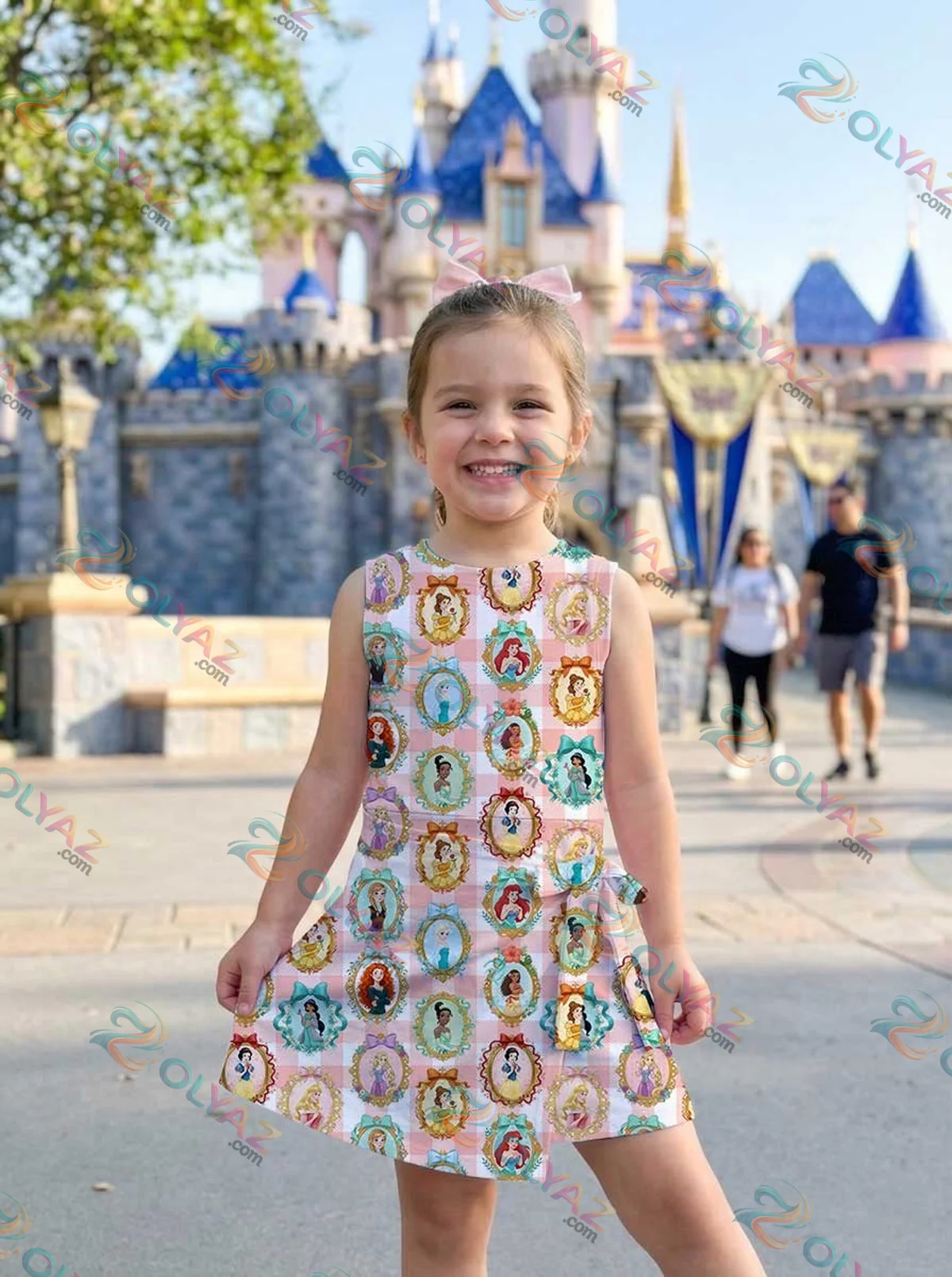 Girls Disney Princess Mirror Pink Gingham Athletic Dress - Tennis Dress Skirt, Family Matching Outfit Girls Disney Princess Mirror Pink Gingham Athletic Dress - Tennis Dress Skirt, Family Matching Outfit