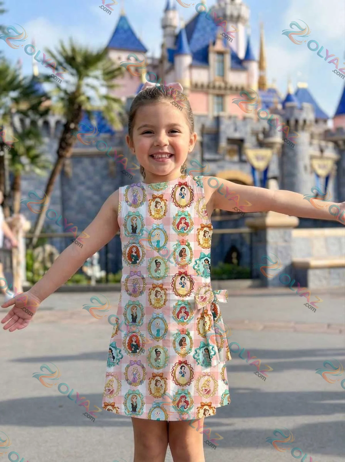 Girls Disney Princess Mirror Pink Gingham Athletic Dress - Tennis Dress Skirt, Family Matching Outfit Girls Disney Princess Mirror Pink Gingham Athletic Dress - Tennis Dress Skirt, Family Matching Outfit