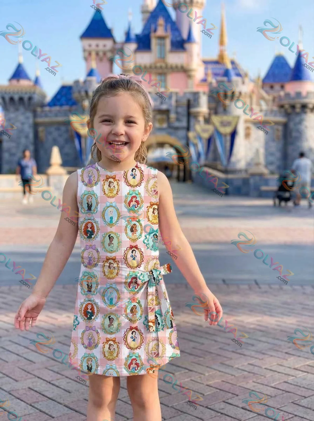 Girls Disney Princess Mirror Pink Gingham Athletic Dress - Tennis Dress Skirt, Family Matching Outfit Girls Disney Princess Mirror Pink Gingham Athletic Dress - Tennis Dress Skirt, Family Matching Outfit