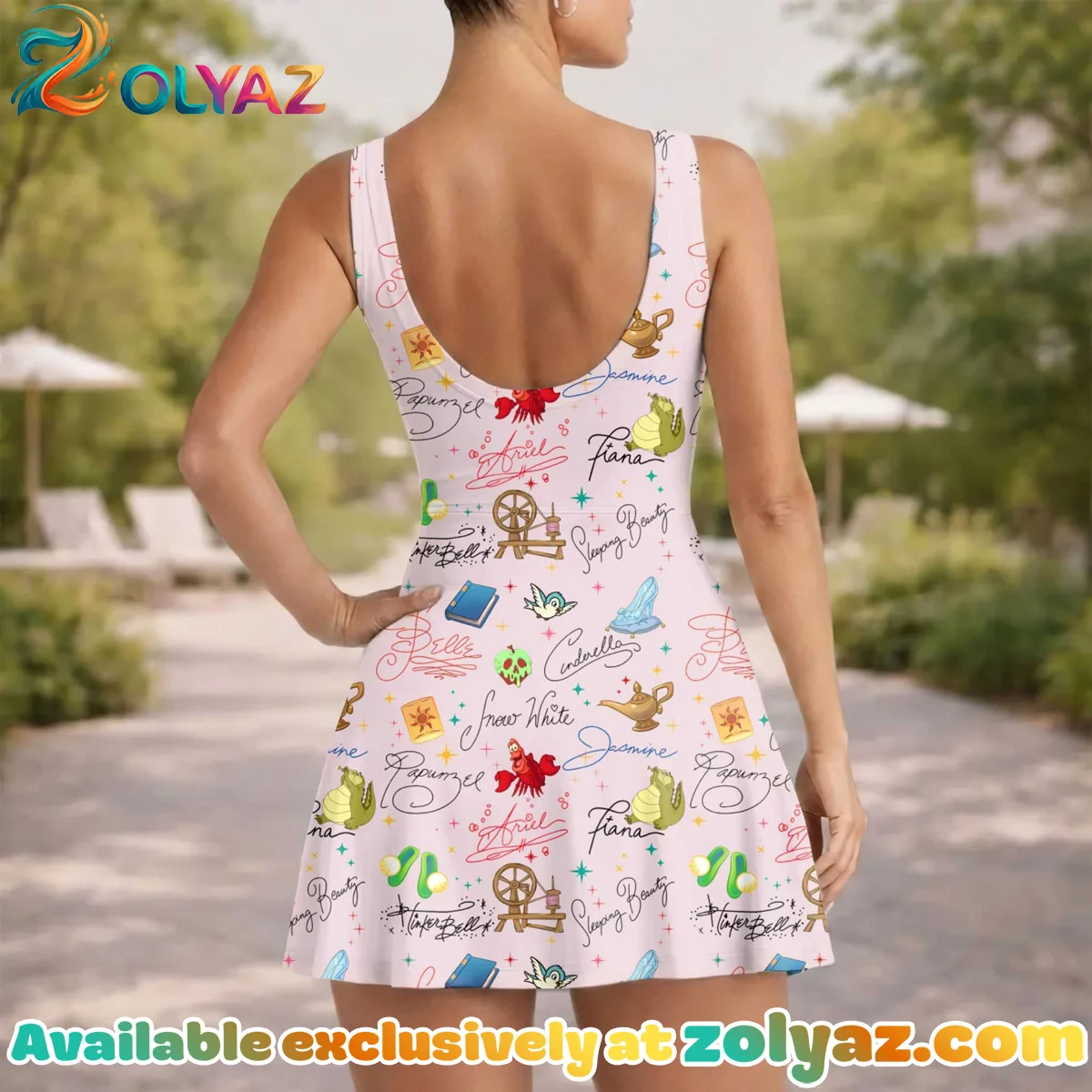 Girls Disney Princess Signature Athletic Dress - Tennis Dress Skirt, Family Matching Disney Outfit Girls Disney Princess Signature Athletic Dress - Tennis Dress Skirt, Family Matching Disney Outfit