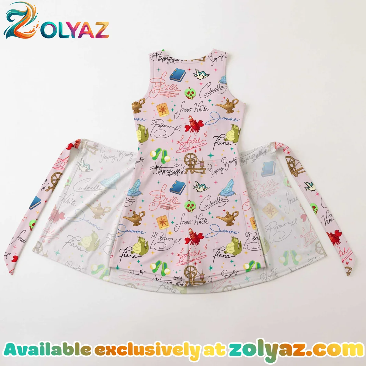 Girls Disney Princess Signature Athletic Dress - Tennis Dress Skirt, Family Matching Disney Outfit Girls Disney Princess Signature Athletic Dress - Tennis Dress Skirt, Family Matching Disney Outfit