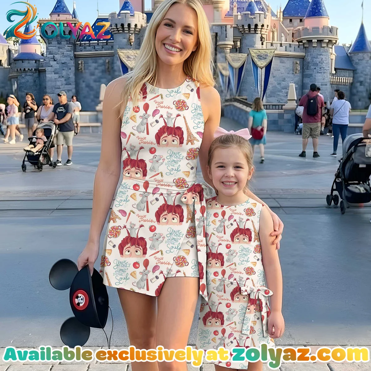 Girls Disney Ratatouille Paris Athletic Dress - Tennis Dress Skirt, Family Matching Outfit