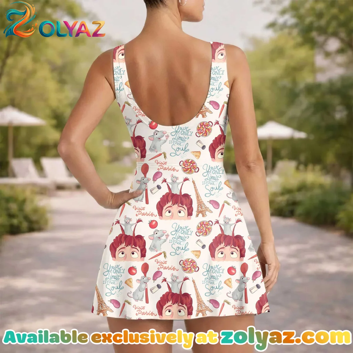 Girls Disney Ratatouille Paris Athletic Dress - Tennis Dress Skirt, Family Matching Outfit Girls Disney Ratatouille Paris Athletic Dress - Tennis Dress Skirt, Family Matching Outfit