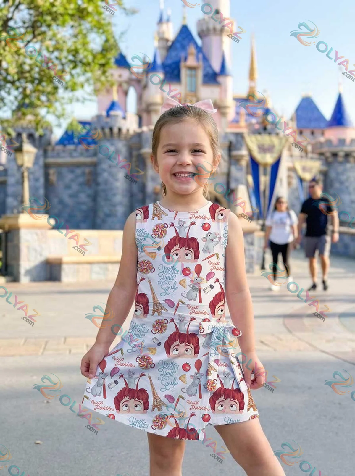 Girls Disney Ratatouille Paris Athletic Dress - Tennis Dress Skirt, Family Matching Outfit Girls Disney Ratatouille Paris Athletic Dress - Tennis Dress Skirt, Family Matching Outfit